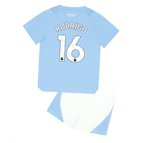 Maillot de foot Manchester City Rodri Hernandez #16 Domicile enfant 2023-24 Manches Courte (+ pantalon court)